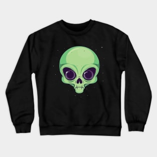 Green Alien Head Crewneck Sweatshirt